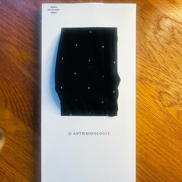 Anthropologie Black and White Polka Dot Tights Size Small - Picture 1 of 4